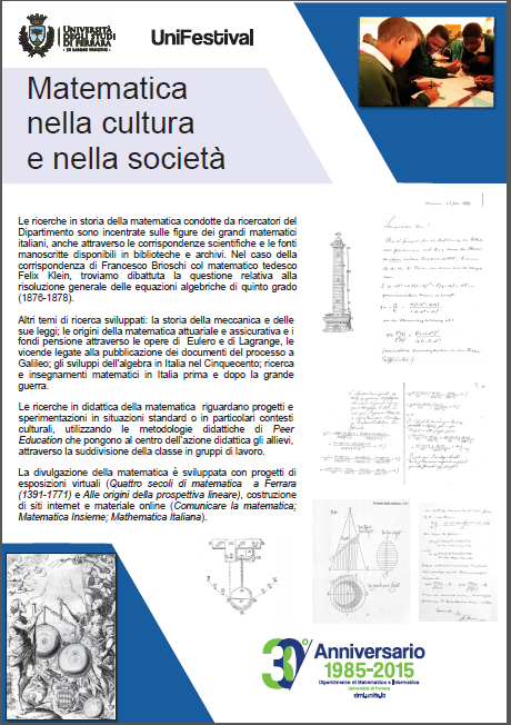 Matematica nella cultura e nella società